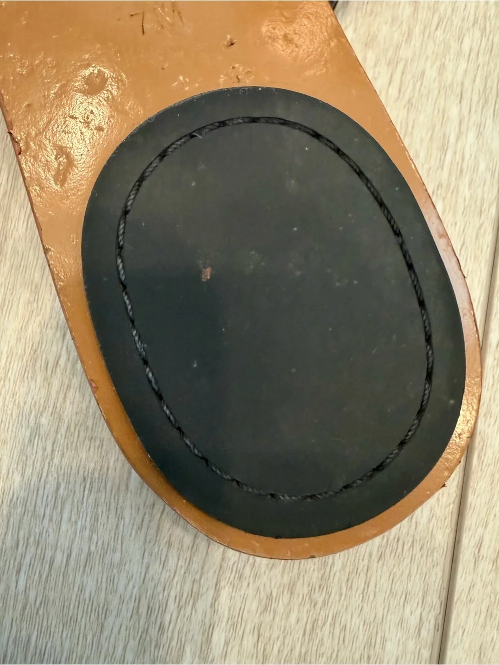 Tory Burch Black Leather Thong Sandals with Tan Footbed